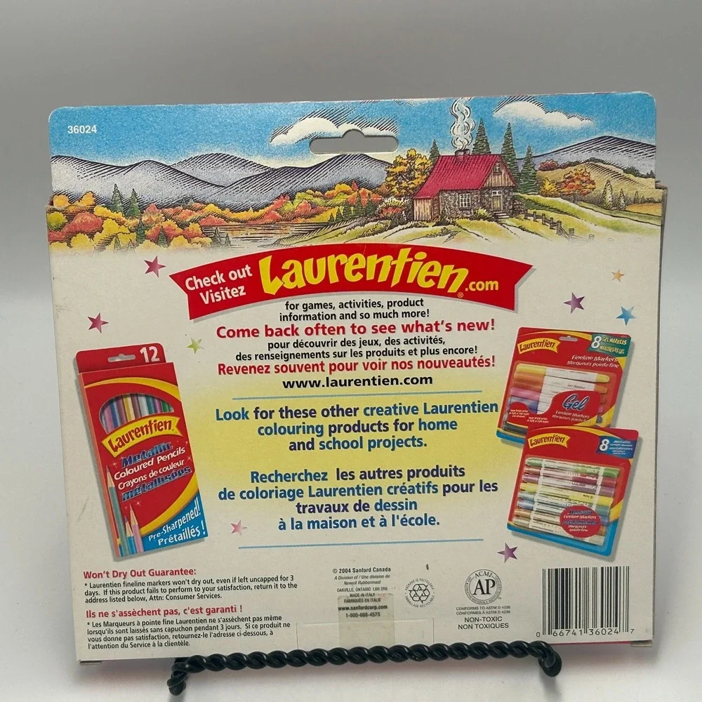 Laurentien Artist Fineline Markers 20 Pack Vintage 2004 Sanford Canada New